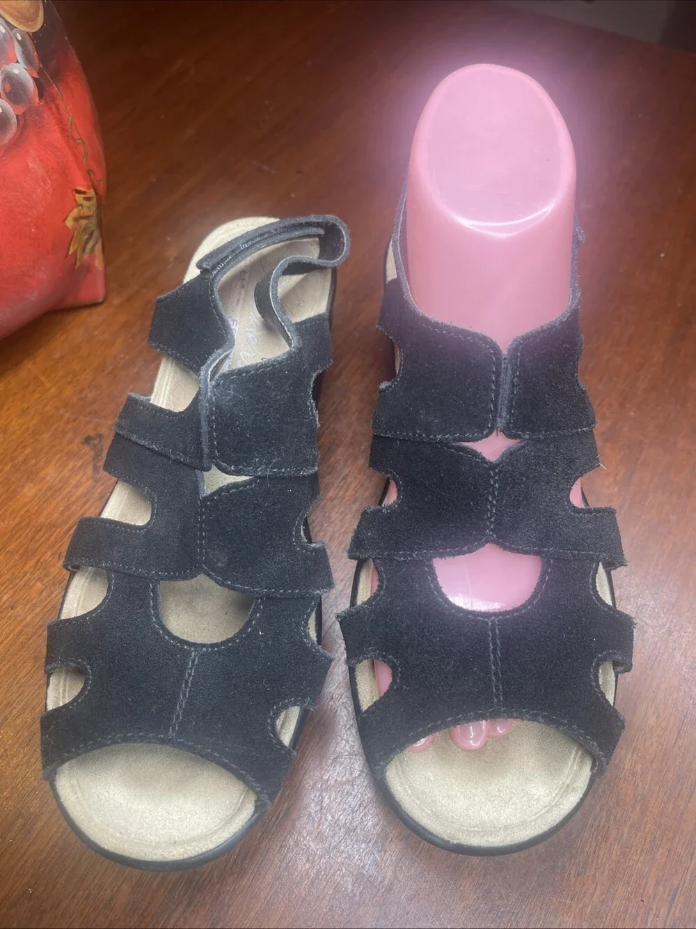 Skechers Memory Foam Wedge Sandal Womens Black Shoes Sandals Size 6.5M
